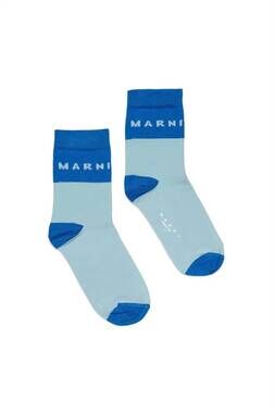 NEW MARNI kids colorblock socks in blue